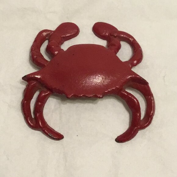 Vintage red painted cast iron crab paperweight - Picture 1 of 5